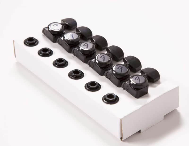 Genuine Fender 099-0818-400 Black locking 2-pin Strat/Tele upgrade tuners image 1