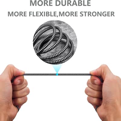 AUX Cord 10ft - 3.5mm Auxiliary Audio Cable AUX Cable Nylon Braided Male to Male 3.5mm Audio Cable Compatible for Headphones, iPods, iPhones, iPads, Home/Car Stereos and More image 2