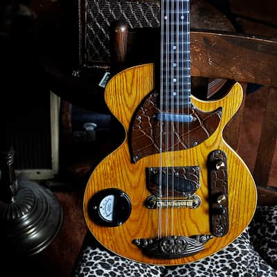 Postal Handmade Steam Punk 10 String Guitar Anitique Natural The Meter Jumps - Fender USA Pickups image 5
