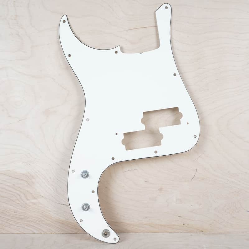 Fender PB62 PB57 LH Precision P Bass Pickguard Left Handed Prewired Loaded with Pots, Capacitor, and Jack MIJ / CIJ White 3 Ply Aged Old Stock 13 Hole Vintage Style Reissue image 1