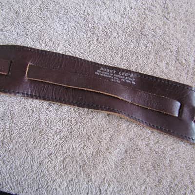 Bobby Lee No-Mishap Guitar Strap 60's Brown Leather Incomplete Vintage Bobby Lee Leather Gtr Strap image 1