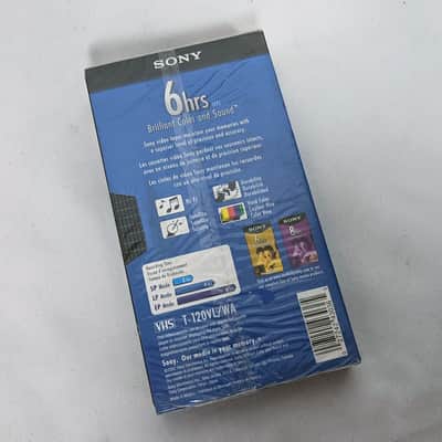 SONY T-120VE Premium Grade 6 hour blank VCR Cassette Tape - Brand New - Factory Sealed image 2