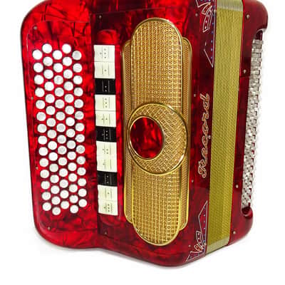 Rare 5 Row Button Accordion Record C System 123 Bass Buttons, made in Italy, New Straps, Original Case 2098, Wonderful Rich sound! image 8