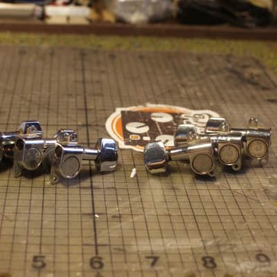 Vintage Schaller M6N nylon Mini Tuners, 2 Screw mount, Rare, Very Light Weight. Chrome image 5