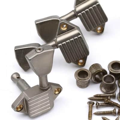 Kluson® Aged Nickel Waffelback Tuner Tulip Metal Buttons image 2