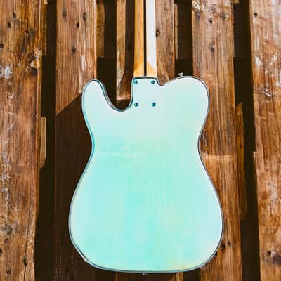 AVALAIBLE - The Surf Telemaster - Atomic Age Style Guitar - Relic Surf Green/Chrome/Reptile Crossover image 9