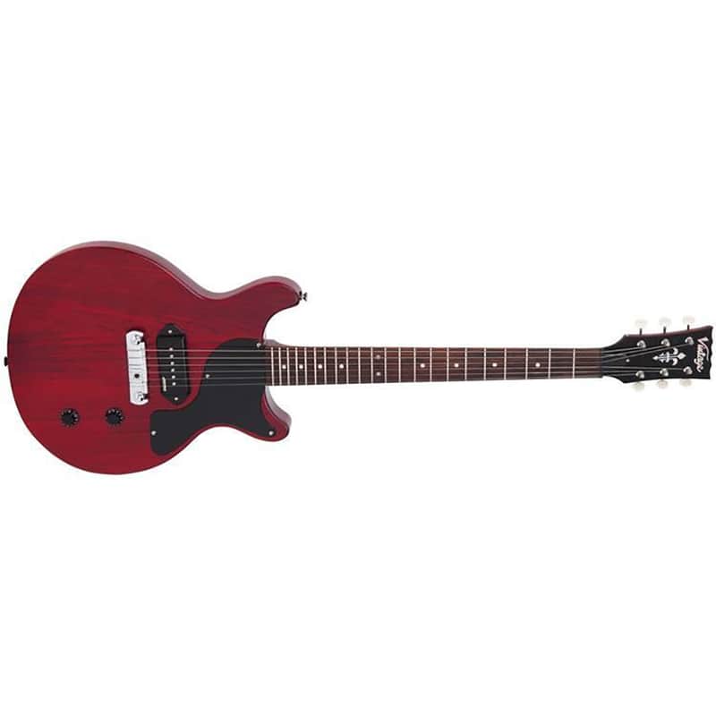 Vintage V130CRS Single Pickup Double Cutaway Satin Cherry image 2