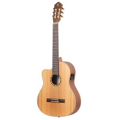 Ortega RCE131L Family Series Pro Solid Cedar Top Mahogany Neck Cutaway Nylon 6-String Classical Acoustic-Electric Guitar w/Gig Bag For Left Hand Player image 2