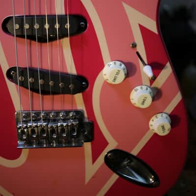 Six Flags Superman/woman Stratocaster Copy (2000s, Pink Relic) image 3