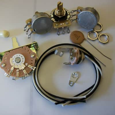 Wiring Harness Kit For Stratocaster CTS Oak Switchcraft .02uf Tecate Ceramic Cap 1970's image 1
