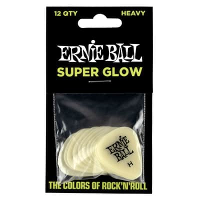 Ernie Ball Super Glow in the Dark Cellulose Guitar Picks, Heavy, 12 Pack - 9226 image 3