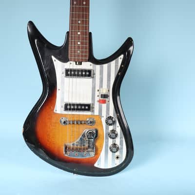 Teisco Del Rey ET-230 Sharkfin Electric Guitar Silvertone K2L Tobacco Burst image 1