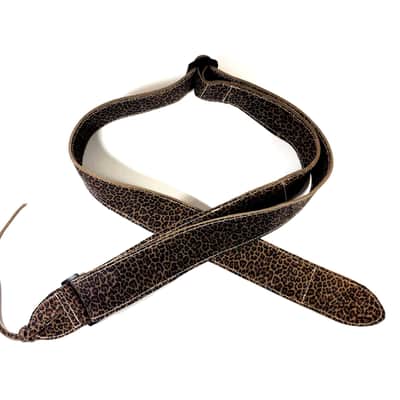 Leopard Premium Leather Guitar Strap- Black Brown Leather Guitar Strap -100% Leather Guitar Strap-Acoustic, Electric Bass Guitars image 4