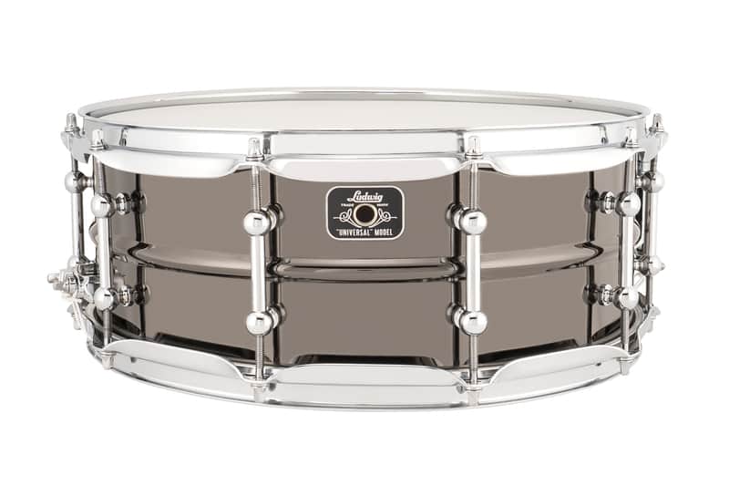 Ludwig Universal Metal 5.5x14" Black Brass Snare Drum Chrome-Plated Triple Flange Hoops | NEW Authorized Dealer image 1
