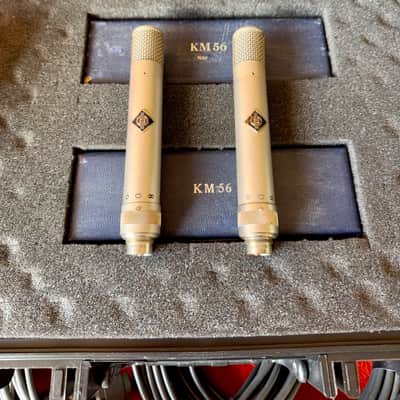 PAIR! -Neumann KM56 tube microphone c 1956 - Nickel original vintage image 3