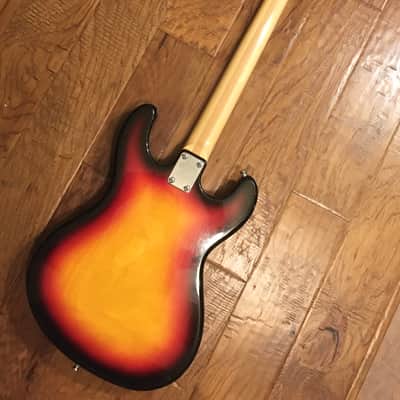 Vintage early 70's Univox Hi-Flier Bass Sunburst with Fitted Hard Case image 13