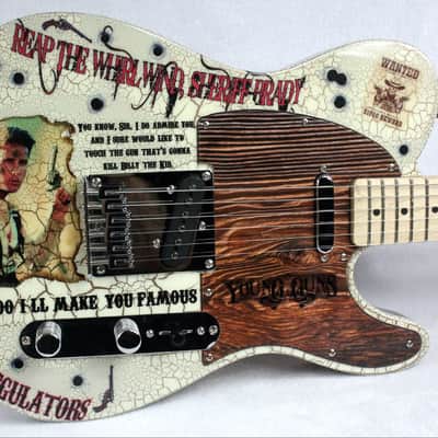 Custom Crackle Painted And Upgraded Fender Squier Telecaster With Graphics image 4