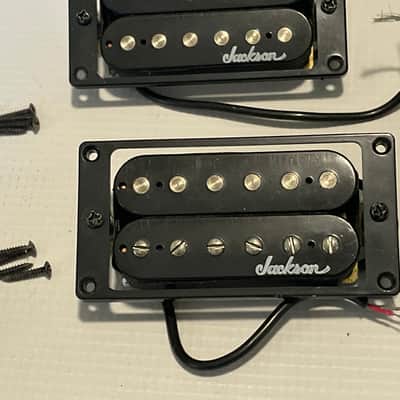 2020 Era Jackson Logo High Output JS24 DKAM Model Black Neck & Bridge Guitar Humbucker Pickup Set image 2