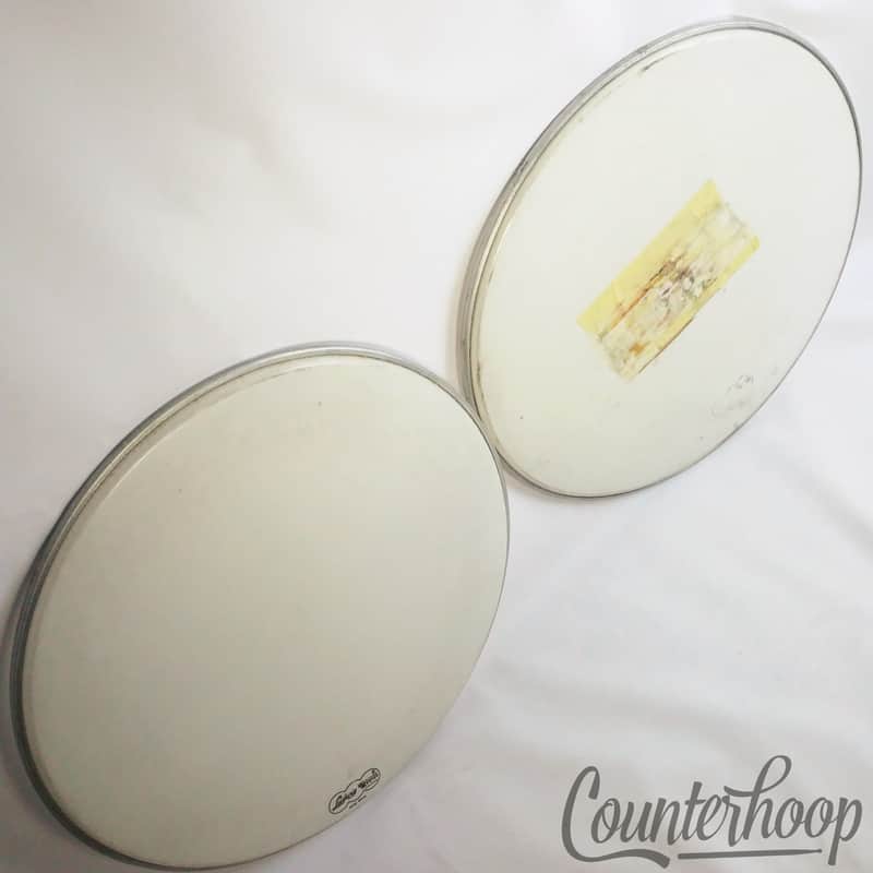 *Ludwig 22" Bass Drum Heads Vintage 60s Cloud Script Logo 2x Set Batter/Resonant image 1