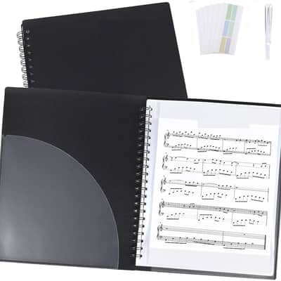 Sheet Music Folders Choir Binder: Piano Music Sheet Holder Storage Fits Letter Size 8.5 x 11 Inch for Choral,Guitar, Orchestra, Band - 40 Plastic Sleeves Display 80 Pages (Spiral) image 1