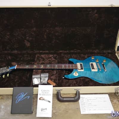 Gibson Custom Shop TAK MATSUMOTO DC STANDARD FLAMETOP AQUA BLUE image 11