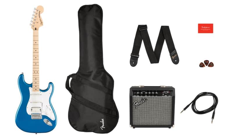 Squier Affinity Stratocaster Pack Kit Hss Mn Lake Plac ID Blue 0372820602 image 1