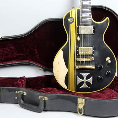 Gibson Les Paul Custom James Hetfield "Iron Cross" Replica 1973 Black Guitar W/HSC USA image 2