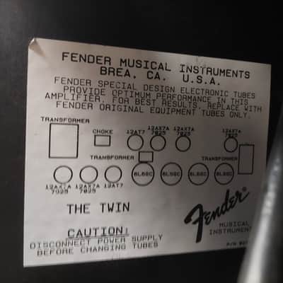 1990 Fender The Twin Red Knob LL66385 100-Watt, 2x12" Guitar Combo Amplifier SN# LO-289539 "Made In USA" image 20