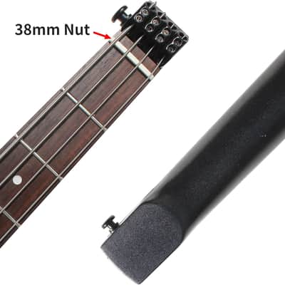 Travel Bass Guitar Electric Headless Bass, 4 Strings Electric Bass with Gigbag & Truss Road & Wire image 2