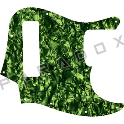Custom Pickguard For 2018 - 2024 Made in China Squier By Fender Contemporary Active Jazz Bass HH V 5-string - Light Green Pearl/Black/White/Black .090"