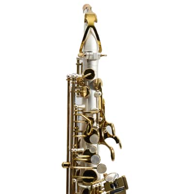 Antigua Winds Model AS4248SQ 'Powerbell' Alto Saxophone - Satin Silver/Gold Keys image 7