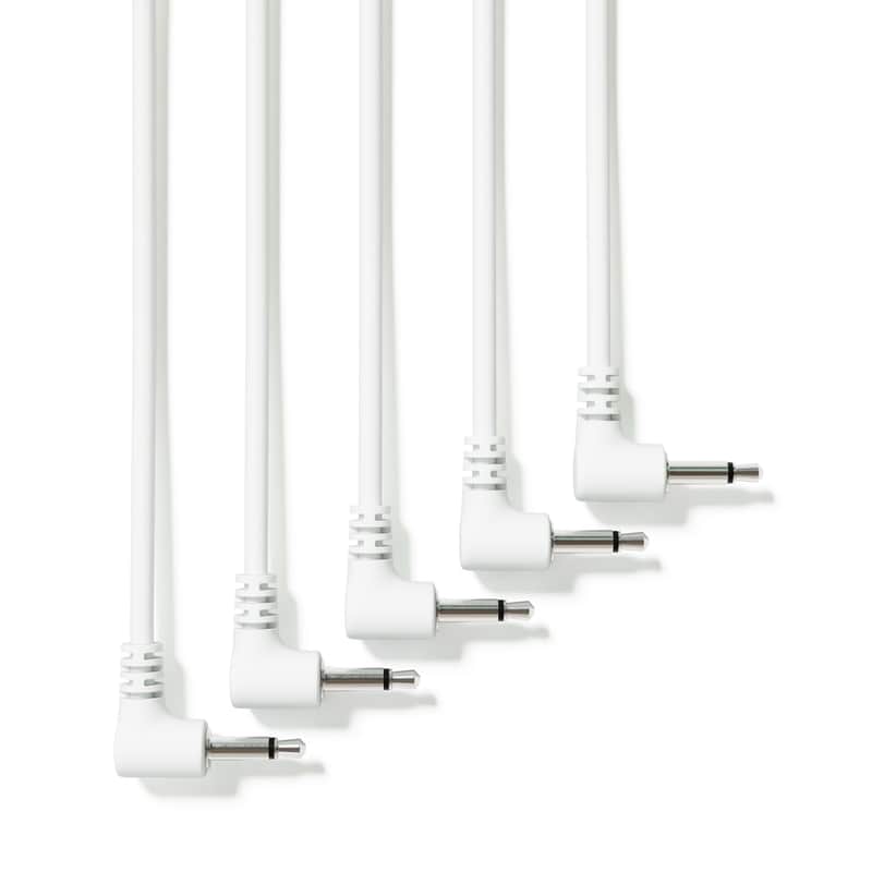 ExcelValley [White | 90 cm - 35.43"] 5-Pack - Right Angle Mono Modular Patch Cables image 1