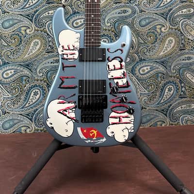 Fender Tom Morello "Arm The Homeless" Blue Ice Metallic w/Deluxe Hardshell Case image 2