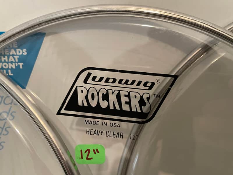 (3)NOS Ludwig 12” Rockers Heavy Clear heads image 1