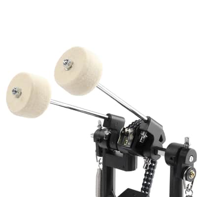 Cxxss Wool Felt Hammer Double Drum Pedal Professional Double Bass Drum Pedal Black image 7