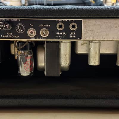Fender Bassman AB165 2-Channel 50-Watt Guitar Amp Head 1967 Silverface image 4