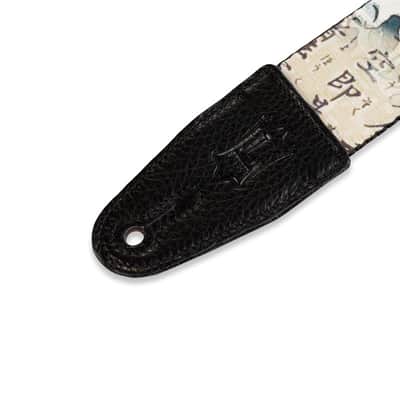 Levys Prints Polyester w/ Leather Ends 2", Tattoo Koi Fish Guitar Strap image 3