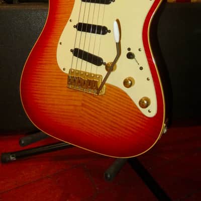 1985 Schecter Super Strat Stratocaster Sunburst Flame Top image 1