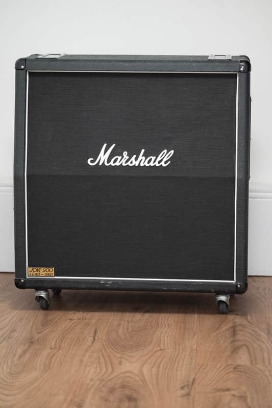 2001 Marshall JCM 900 1960a Angled Cabinet 4x12 - Black image 1