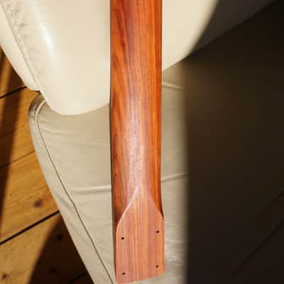 Custom Reverse head Zircote/Pudauk neck left handed fits stratocaster rare 2021 dark brown fretboard image 6