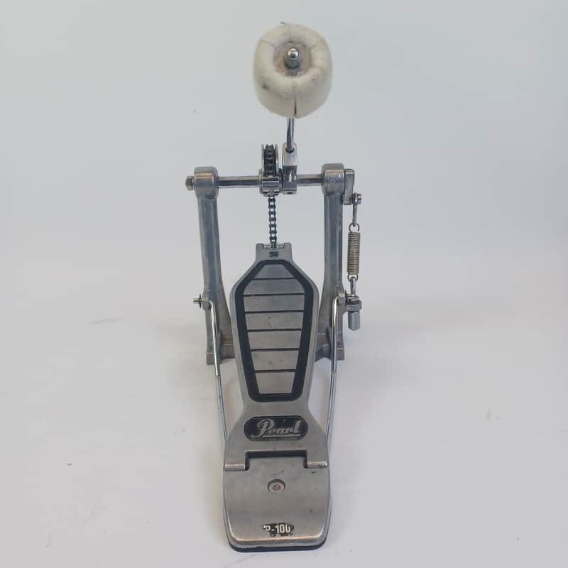 Pearl P-100 Bass Drum Pedal Single Chain Drive Kick +Beater Vintage 80s Taiwan image 1