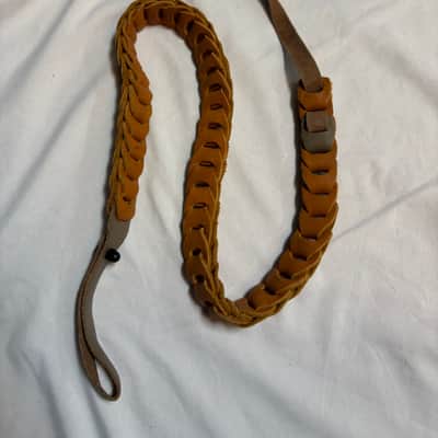 LM Glove LEATHER Weave Links MANDOLIN Strap Orange/Brown - FIRE SALE image 1