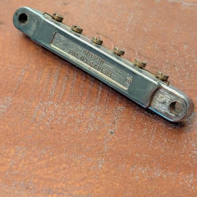 Gibson ABR-1 Nylon Saddle Guitar Bridge Vintage 1960s Chrome Very Clean! image 7