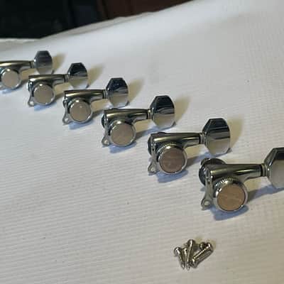2010's Guyker GOTOH Style 6 In Line RH Chrome Electric Guitar Locking Tuners Tuning Pegs image 3