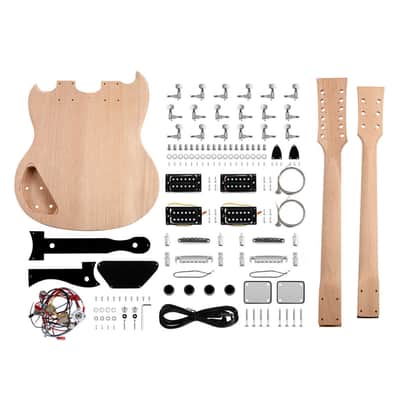 DIY Double Neck Electric Guitar Kit 12 String / 6 String Mahogany Unfinished Right-Handed image 2