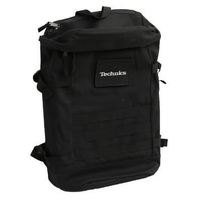 DMC Technics Vinyl Record DJ Utility Backpack 25 (black with silver embroidered logo) image 1