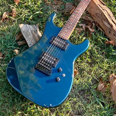 Vintage 1985 Kramer Striker 200ST Guitar with ESP Flicker Tremolo in Midnight Blue image 2