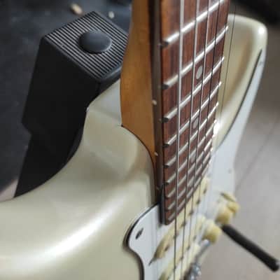 Encore  Stratocaster  1980's Pearl White Really Purdy Early Model Sounds Awesome! image 5