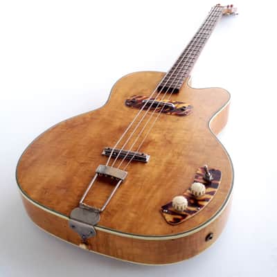 Vintage Original 1950's Kay Howlin' Wolf Thin Twin K162 Natural Blonde Electric Bass Guitar Viol image 16