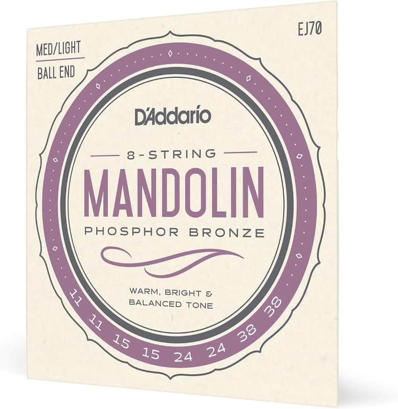 D'Addario EJ70 Phosphor Bronze Mandolin Strings, Ball End, Medium/Light, 11-38 image 1
